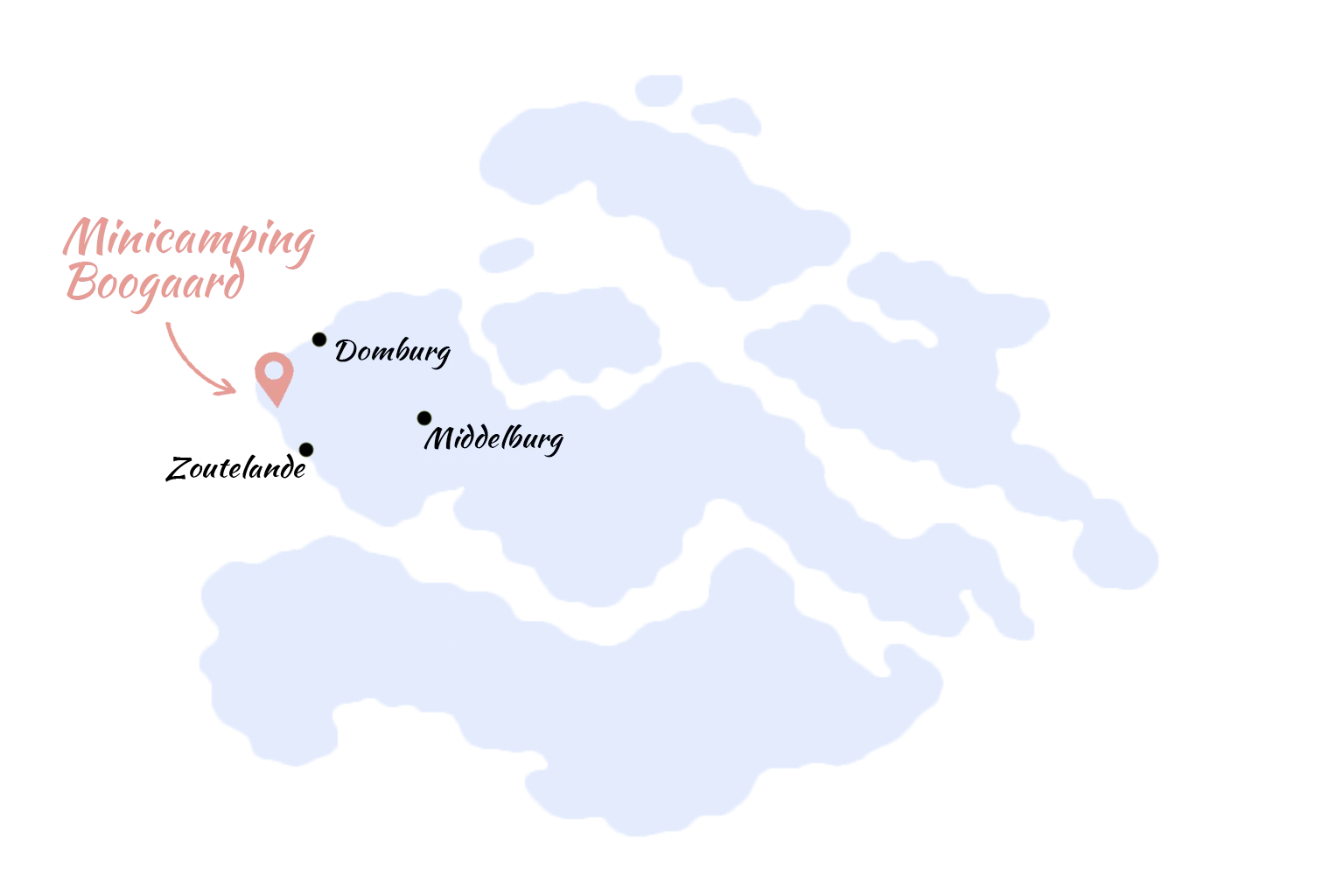 Minicamping boogaard locatie op zeeland kaart transparant
